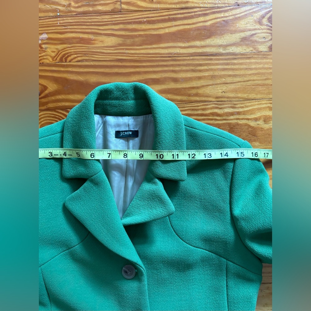 J Crew Kelly Green Day Coat Dressy Wool Blend Fitted Small - Picture 5 of 15